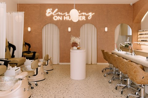 blushing on hunter beauty salon interior newcastle