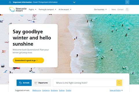 newcastle airport new travel website